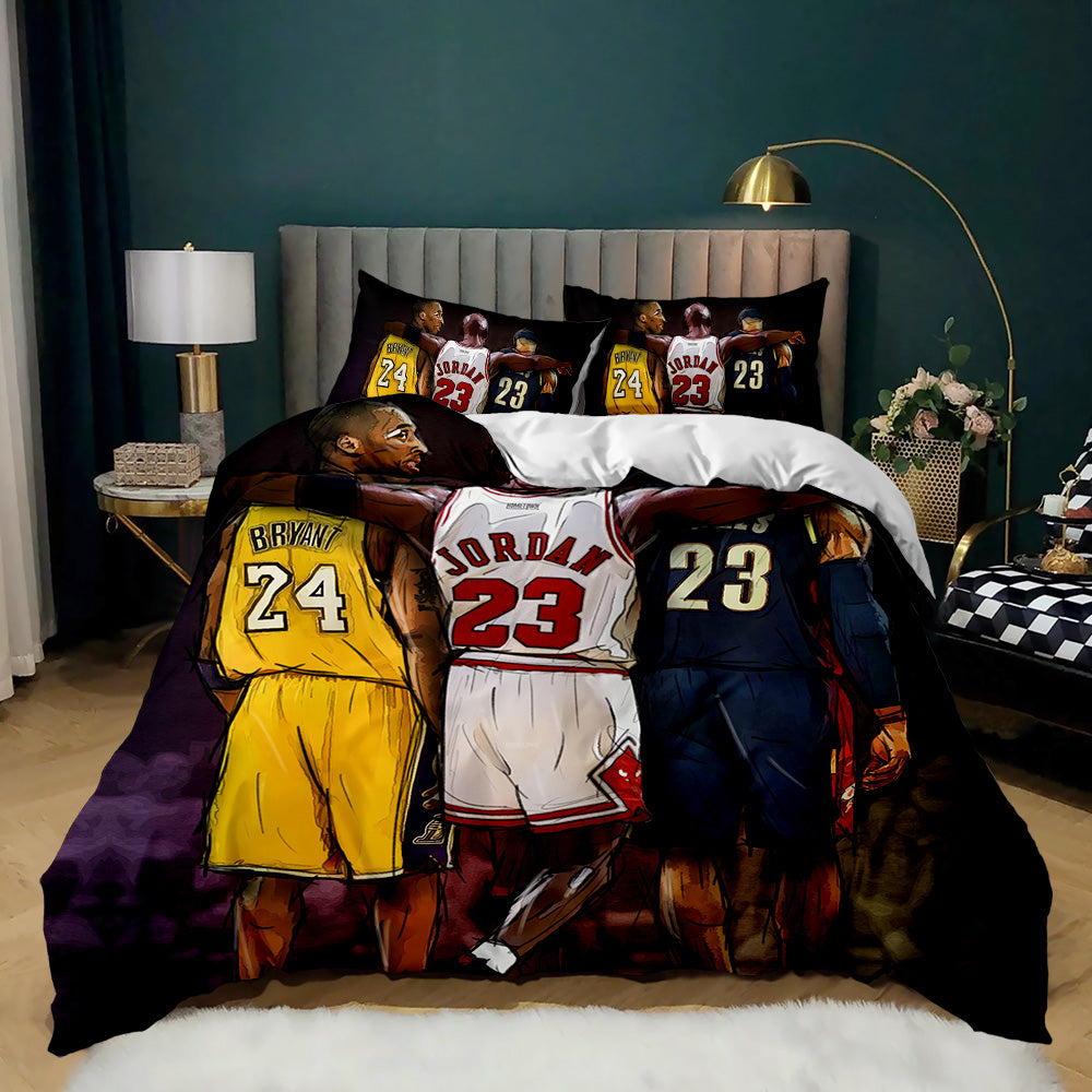 Epic NBA Trio Jordan, Bryant & James Duvet Cover & Pillowcase Set