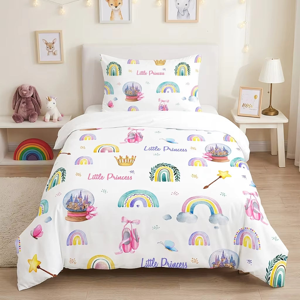 Fairytale little princess kids quilt cover set