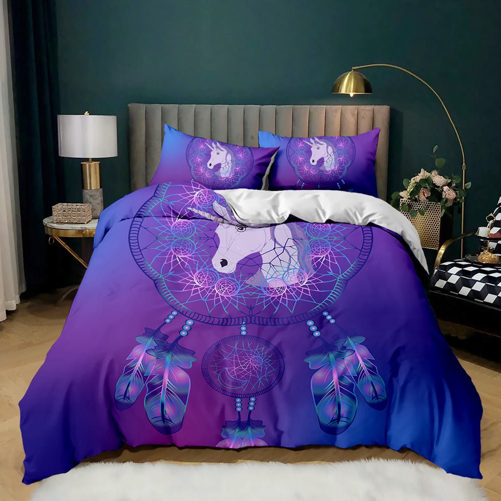 Magical Purple Unicorn Dreamcatcher Doona Cover Set - Doonara