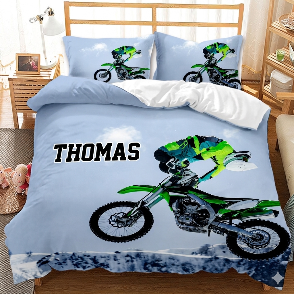 Motocross Custom Doona Cover Bedding Set