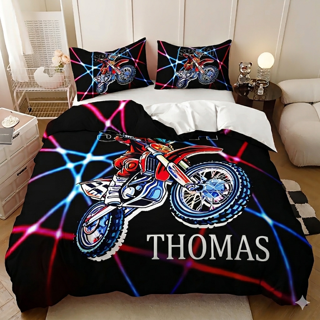 Motocross Custom Doona Cover Set