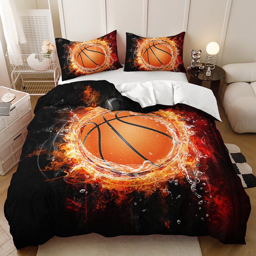 Fire and Water Basketball basketball quilt cover set