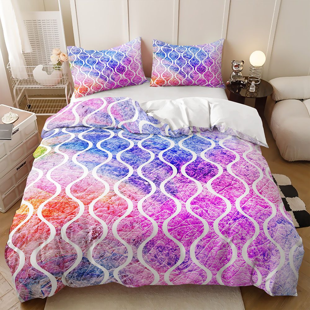 Rainbow Moroccan Trellis quilt cover set