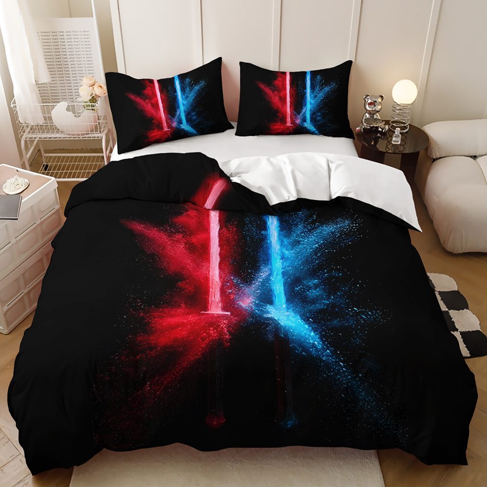 Red and Blue Light Beams quilt cover set