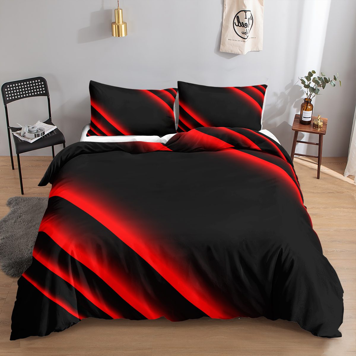 Red Light Streak quilt cover set