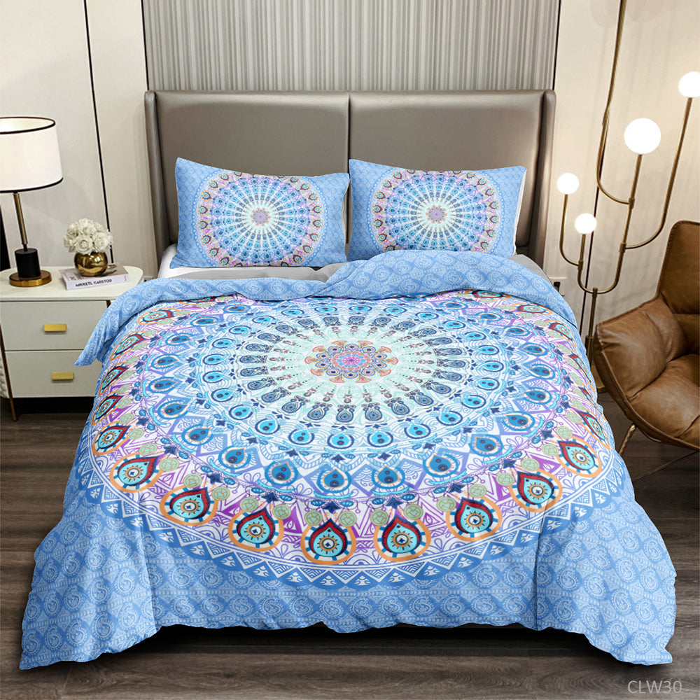 Sky Blue Mandala Donna Cover Set