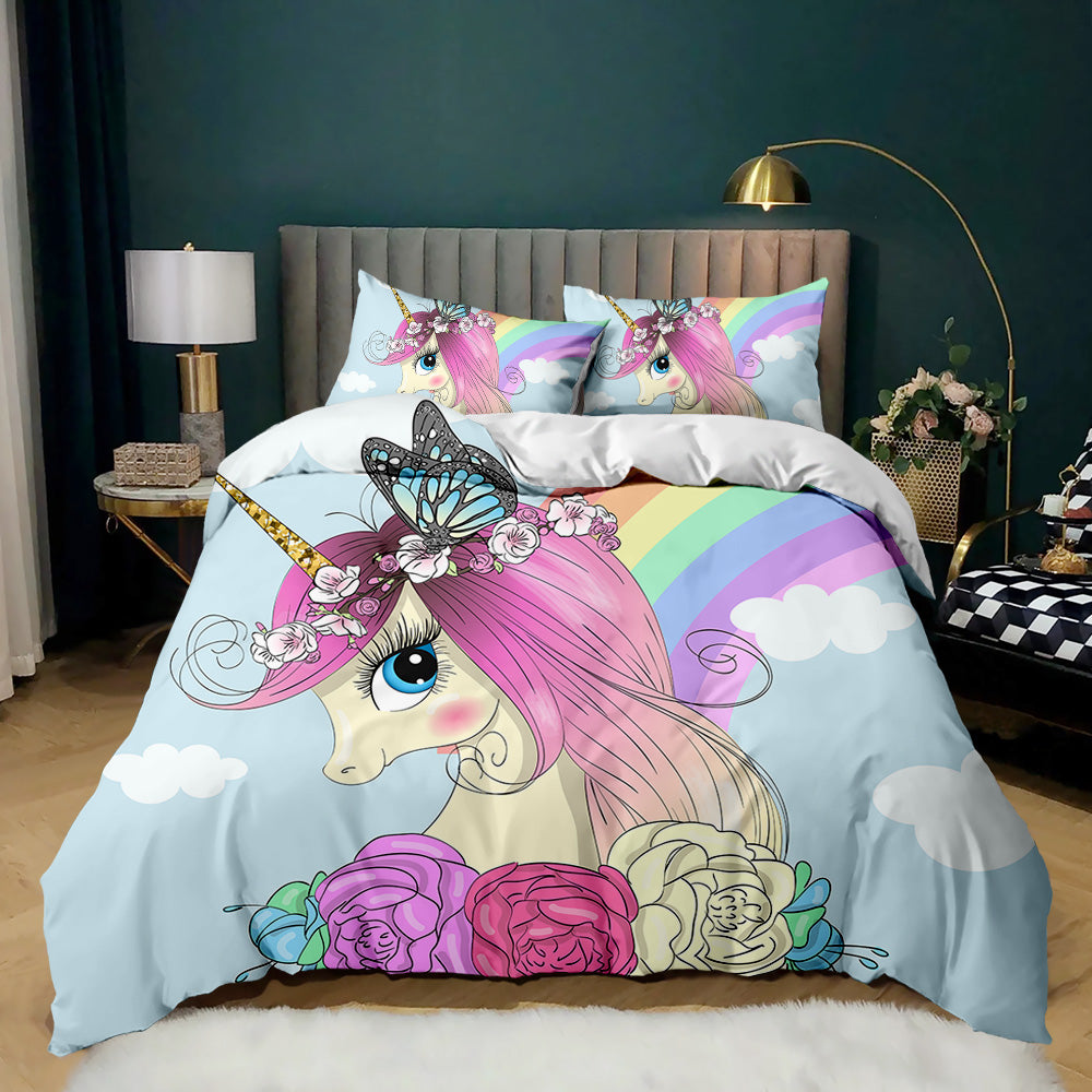 Whimsical Unicorn and Butterfly Doona Cover Set