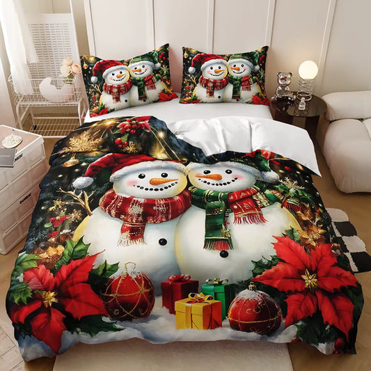Christmas_Snowman_Doona_Cover_Set_-_Festive_Holiday_Bedding - Doonara