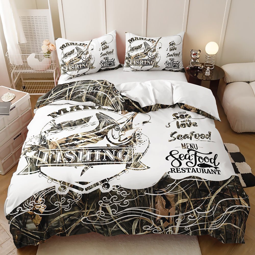 Marlin Fishing Vintage Quilt Cover Set - Doonara