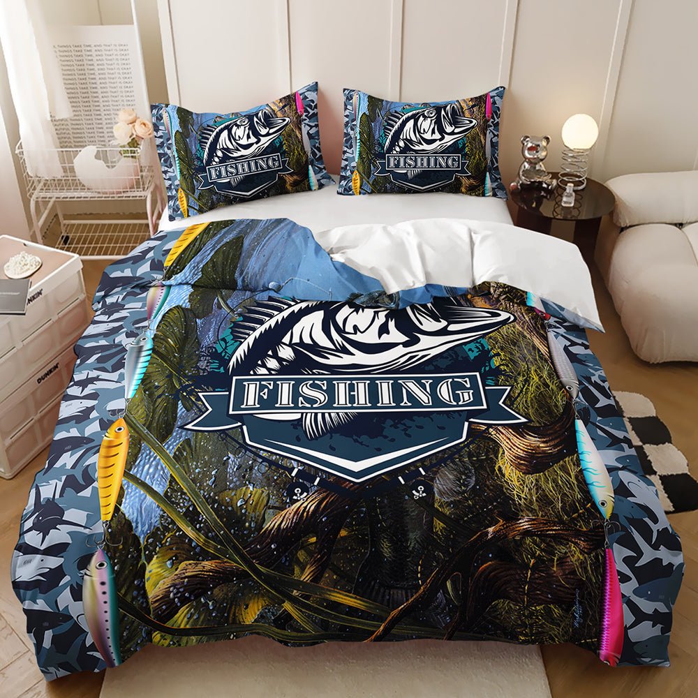 Fishing Emblem Camo Doona Cover Set - Doonara