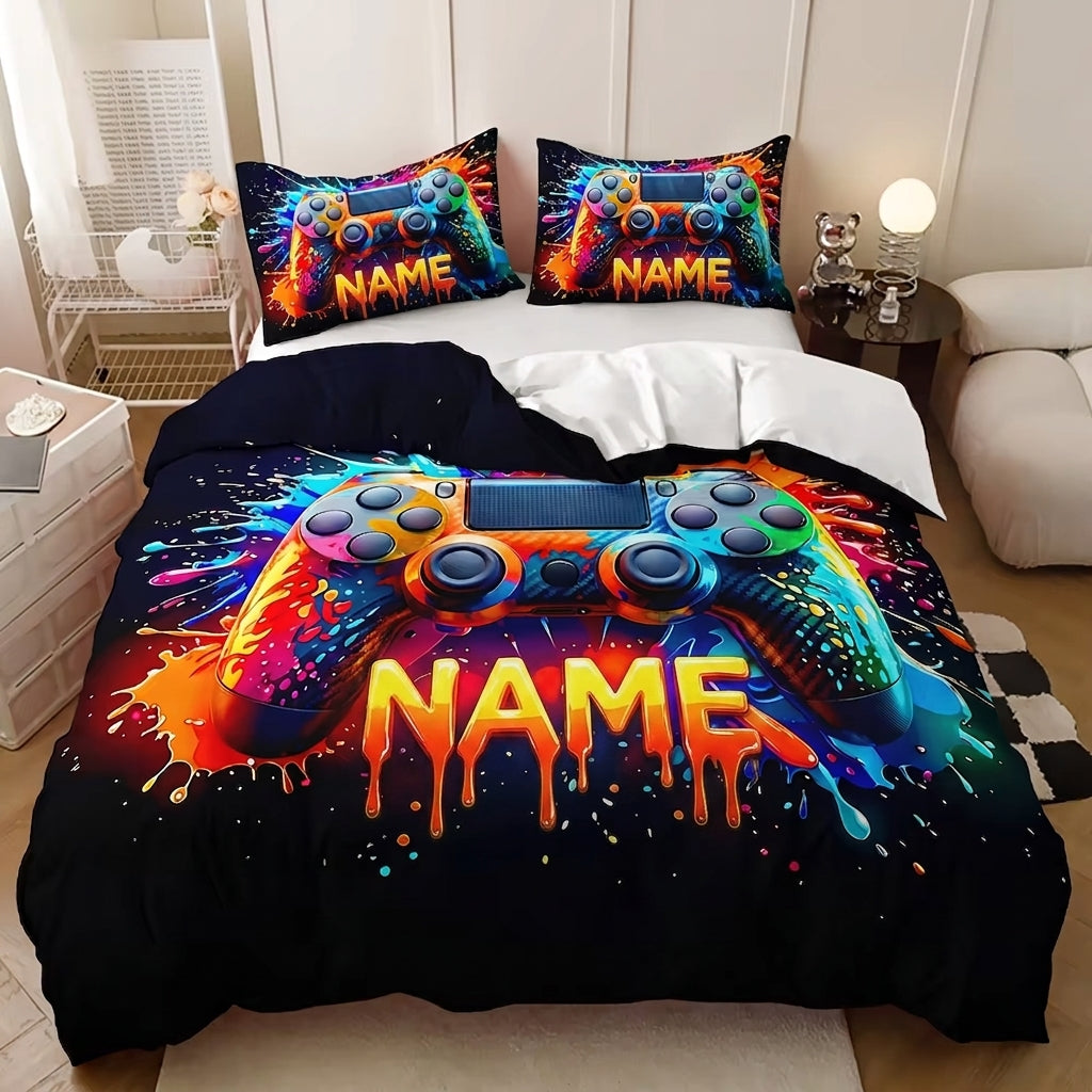 Personalised gamer quilt cover set