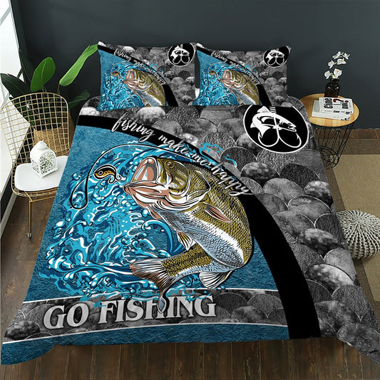 Go Fishing Blue Splash Doona Cover Set - Doonara
