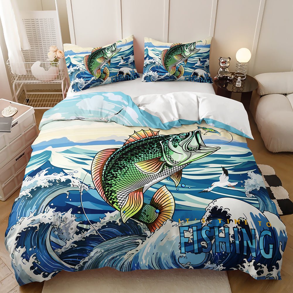 Ocean Wave Fishing Doona Cover Set - Doonara