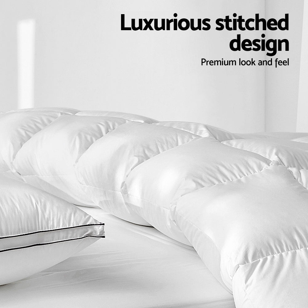 White 700GSM duck feather and down quilt in King size