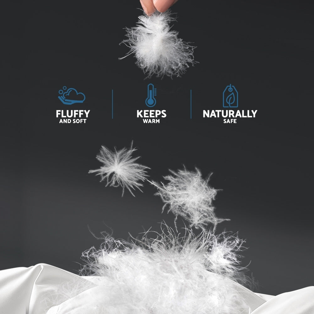 White 500GSM duck feather and down quilt in King size