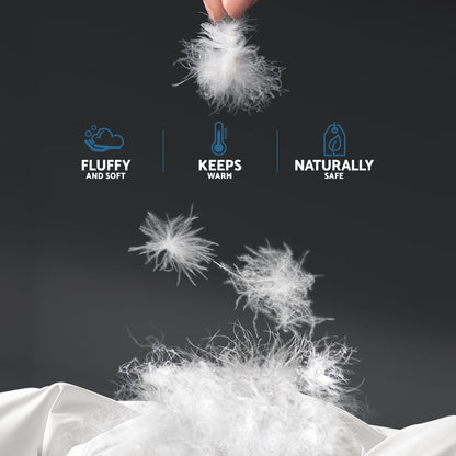 White 500GSM duck feather and down quilt in King size