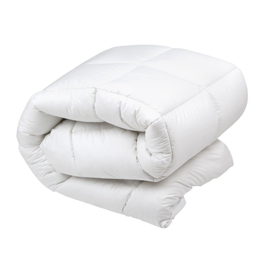 White 500GSM duck feather and down quilt in King size