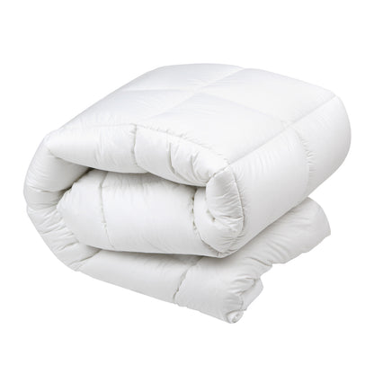 White 500GSM duck feather and down quilt in King size