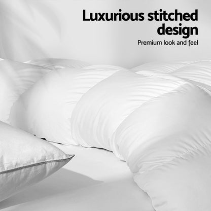 White 800GSM goose down feather quilt in Queen size