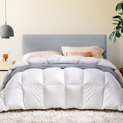 White 500GSM goose down feather quilt in Queen size