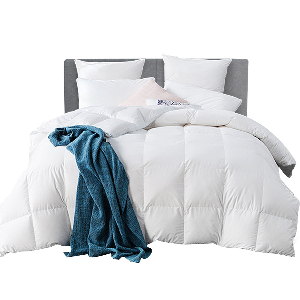 White 500GSM goose down feather quilt in Queen size