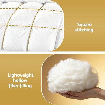 White 400GSM all season microfibre quilt in Double size