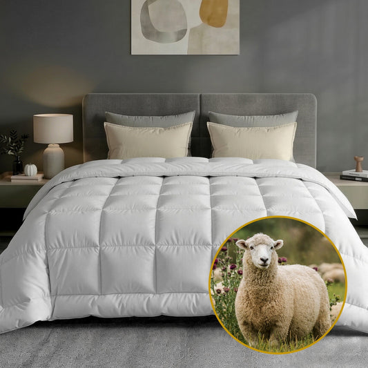 White 500GSM wool winter quilt in Double size