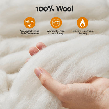 White 500GSM wool winter quilt in Double size