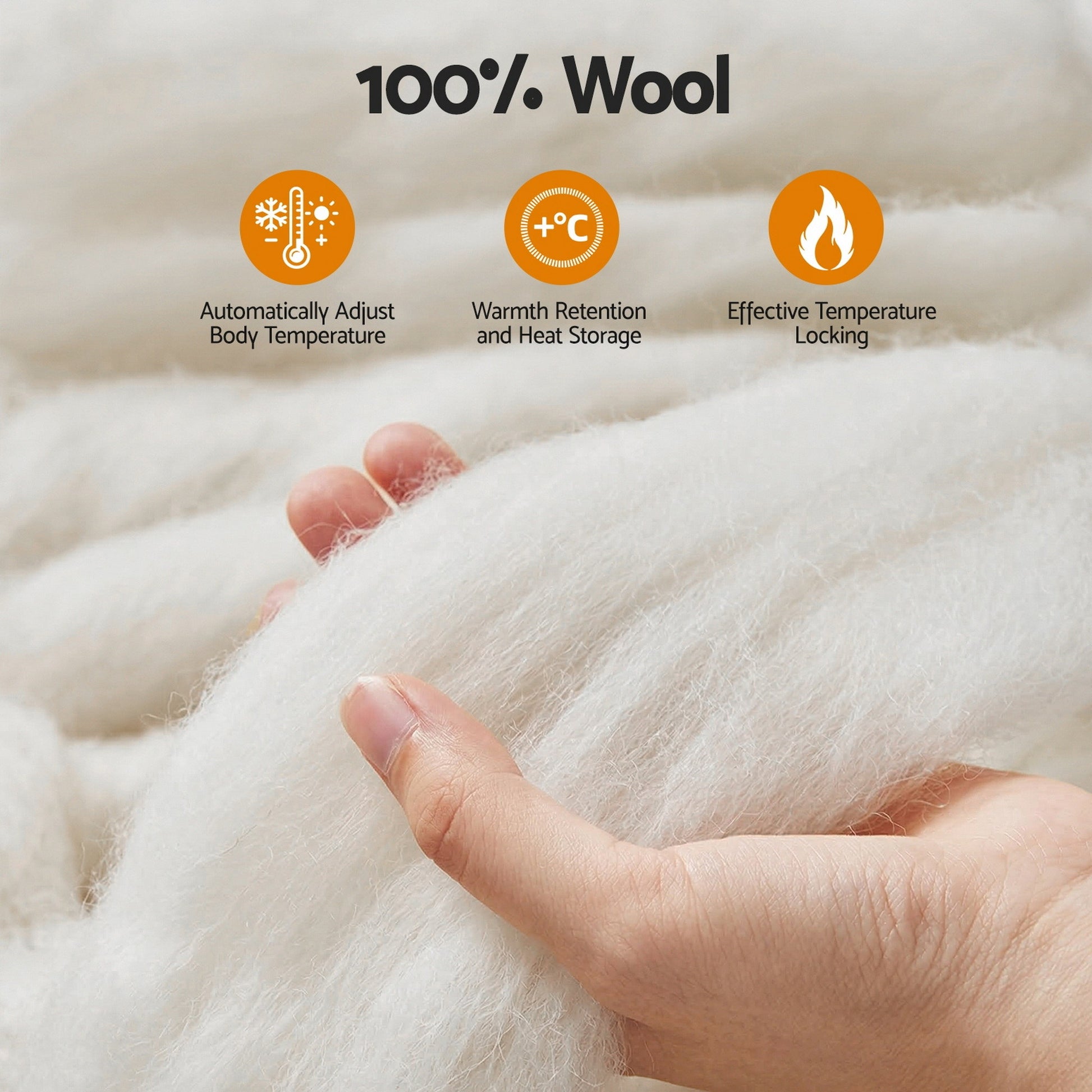 White 500GSM wool winter quilt with cotton cover in King size