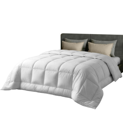 White 500GSM wool winter quilt with cotton cover in Queen size