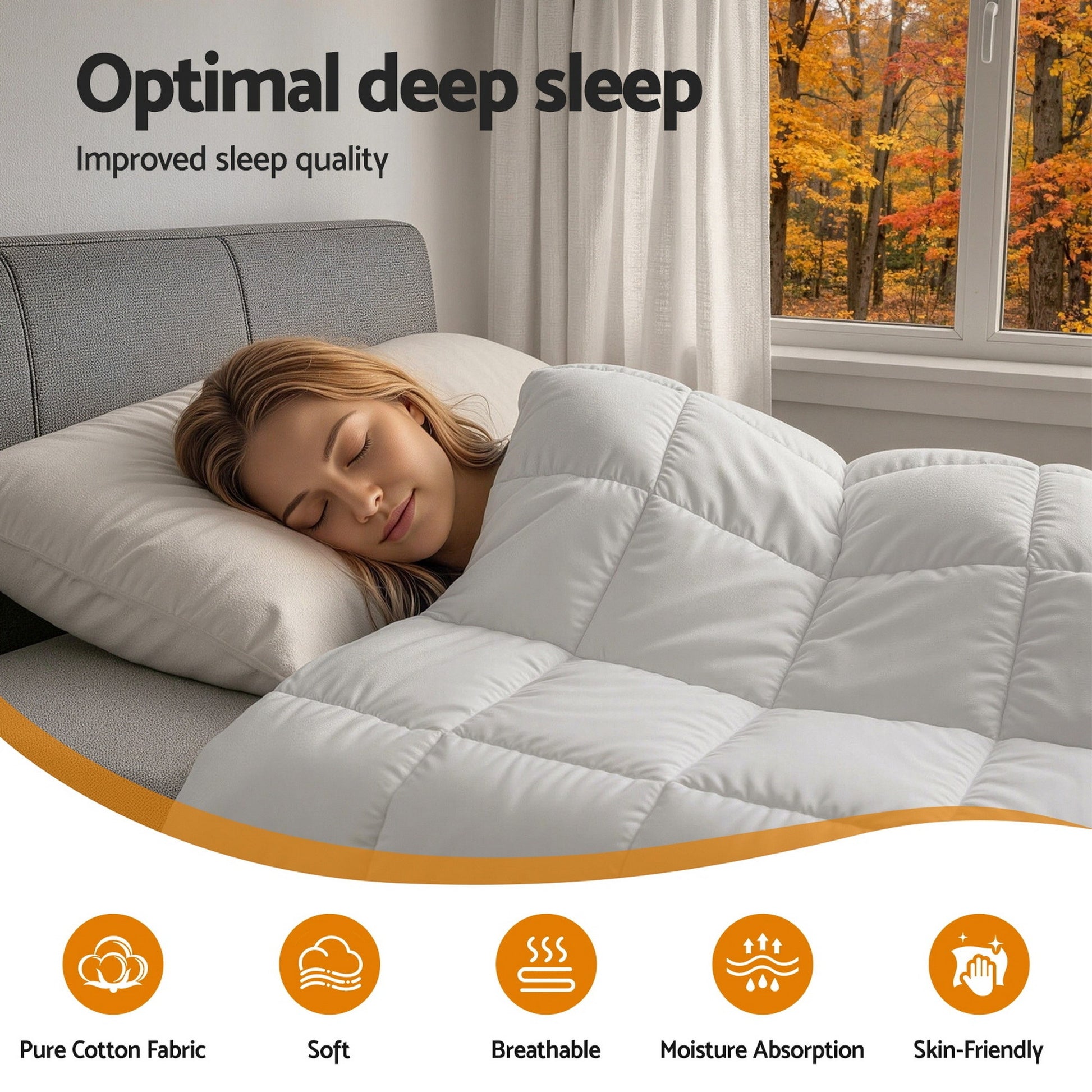 White 500GSM wool winter quilt with cotton cover in Queen size