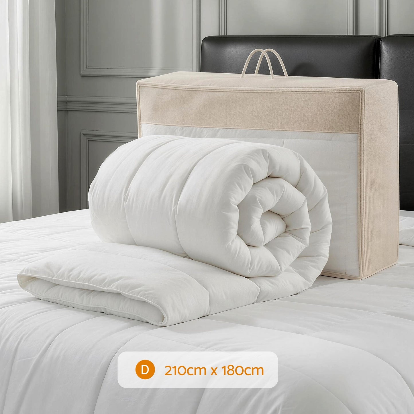 White 800GSM wool winter quilt in Double size