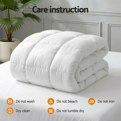 White 800GSM wool winter quilt in Double size