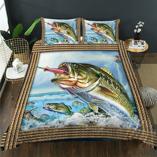 Rope Frame Bass Fishing Doona Cover Set - Doonara