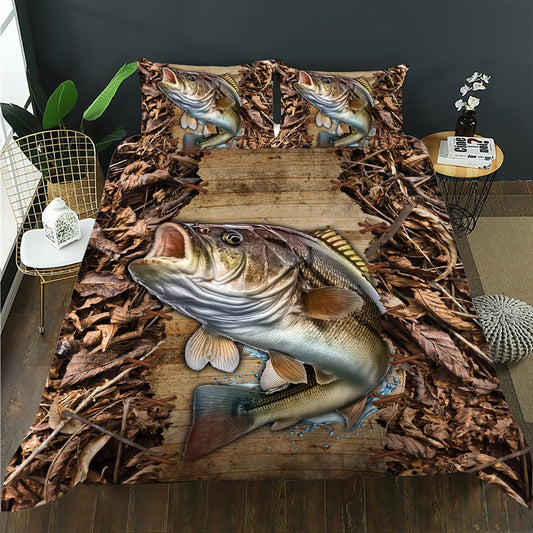 Rustic Bass Fishing Doona Cover Set - Doonara