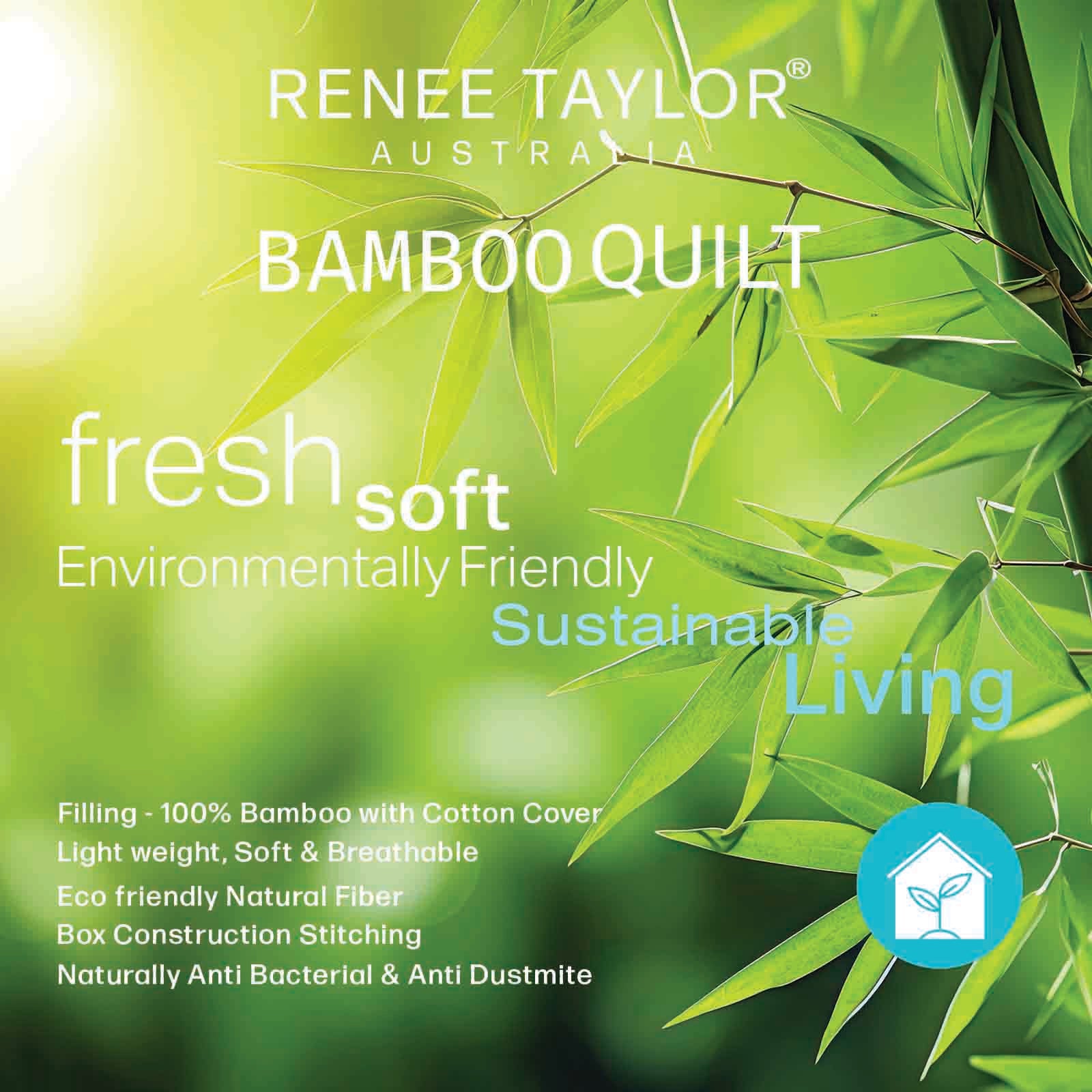 White 400GSM natural bamboo all season quilt in Double size