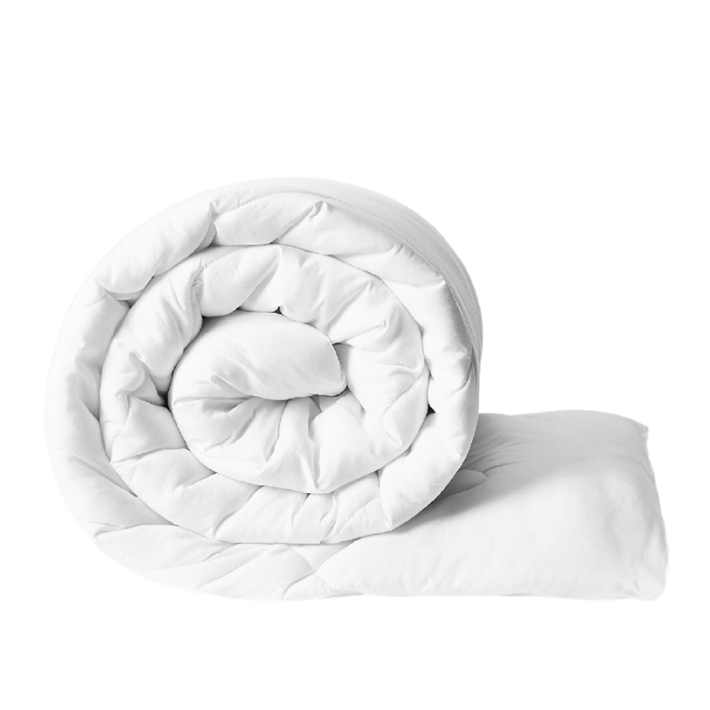 White 800GSM extra warm microfibre winter quilt in single size