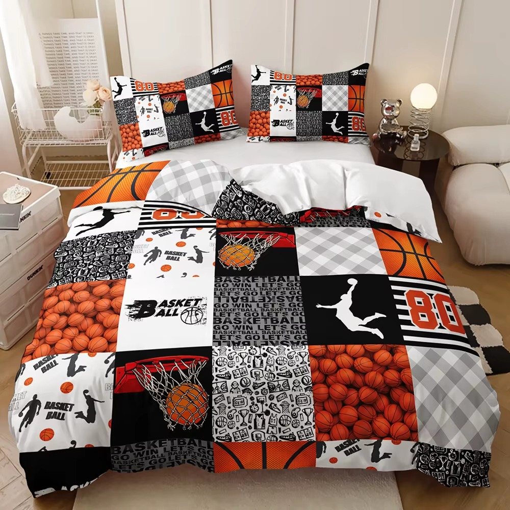 Basketball Patchwork basketball quilt cover set