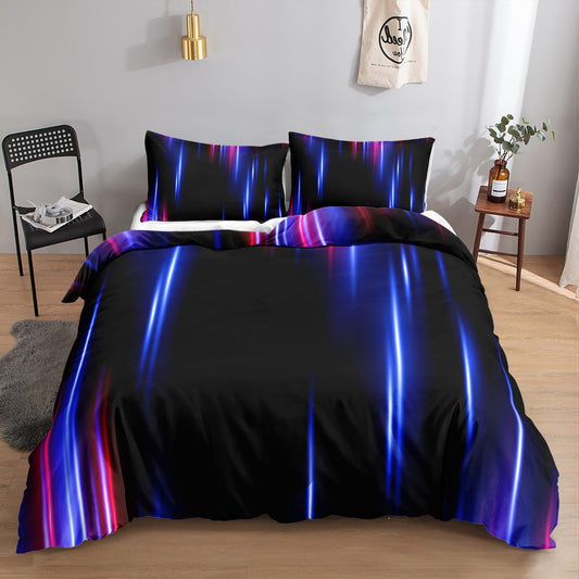 Blue Neon Light quilt cover set