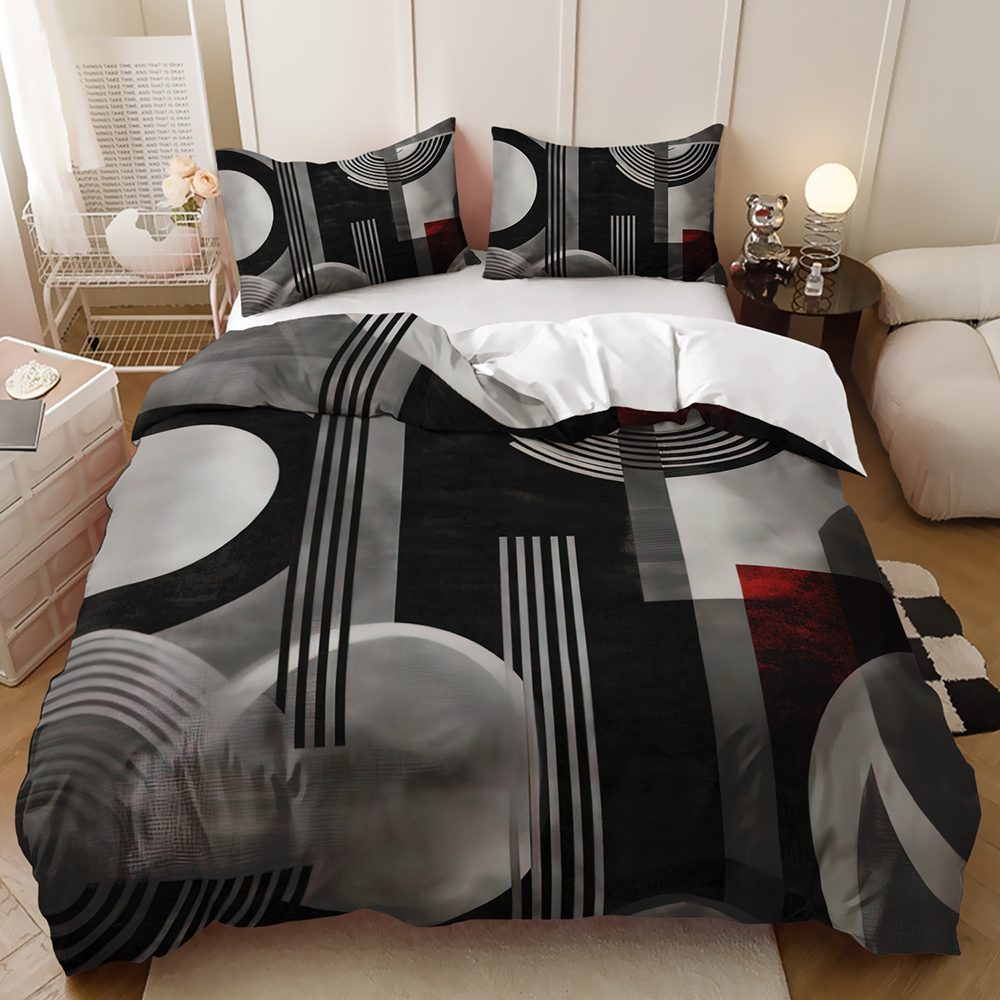 Monochrome Retro Abstract quilt cover set